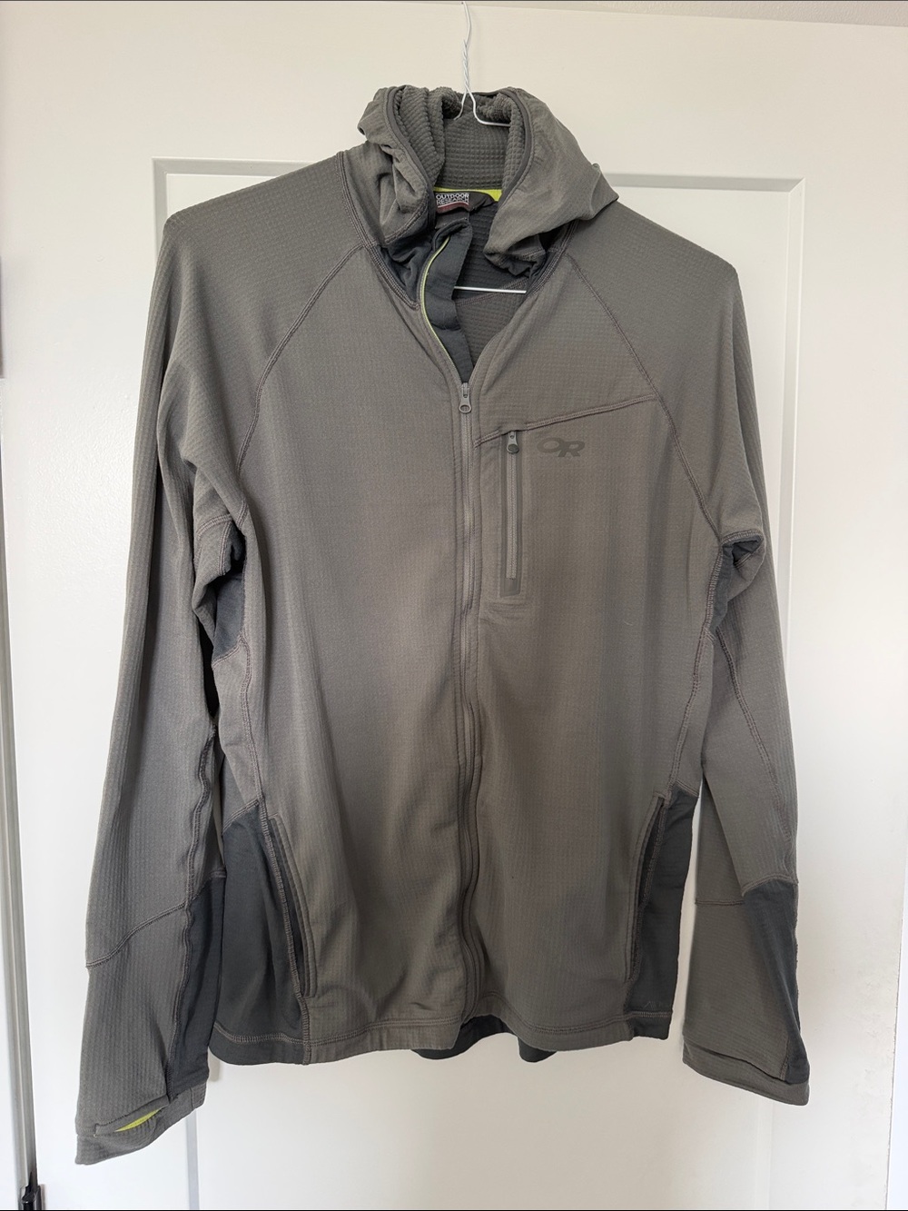 Outdoor Research Men's Gray Full-Zip Performance Hooded Jacket